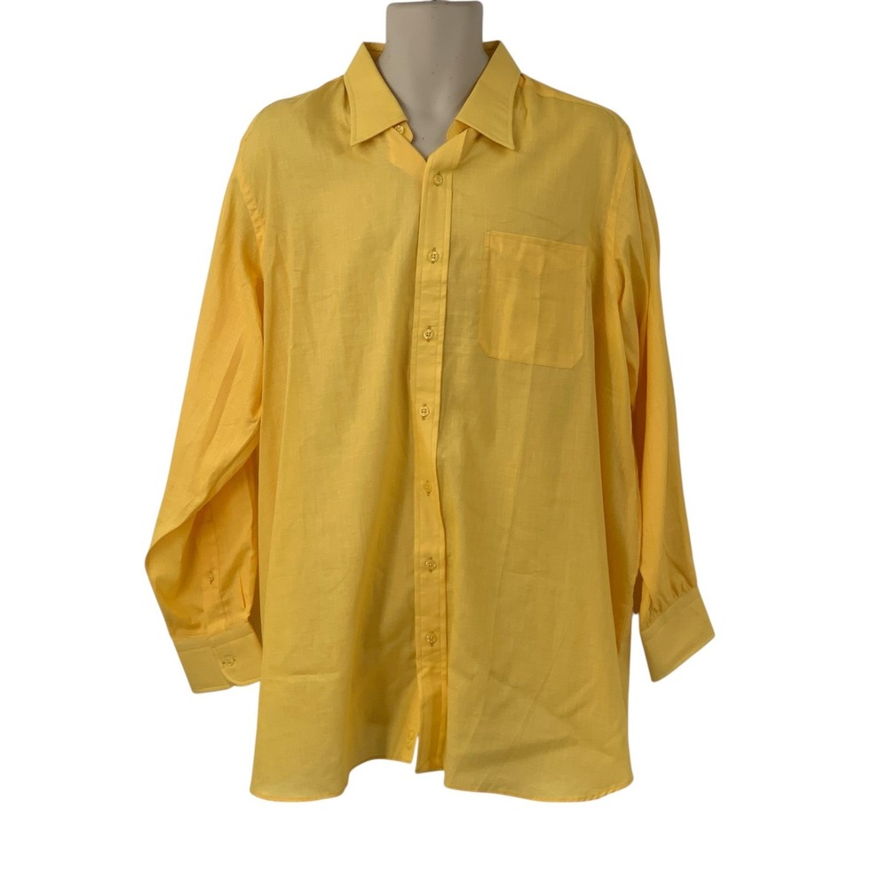 Hamilton Since 1883 Dec 14 Men's Yellow Long Sleeve Button Down Shirt Size XL‎